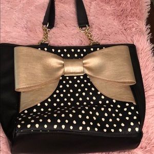 Betsey Johnson Tote with Gold Bow